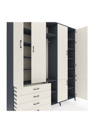 Hyperion Dolap 14 Raflı 4 Çekmeceli Tek Askılı 220x44x243 - S553M048V13B