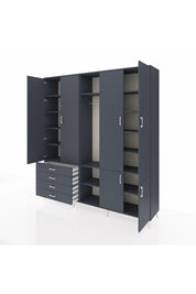 Hyperion Dolap 14 Raflı 4 Çekmeceli Tek Askılı 220x44x243 - S553M048V17B