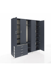 Hyperion Dolap 14 Raflı 4 Çekmeceli Tek Askılı 220x44x243 - S553M048V17B