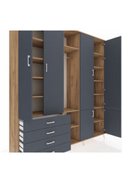 Hyperion Dolap 14 Raflı 4 Çekmeceli Tek Askılı 220x44x243 - S553M048V26B