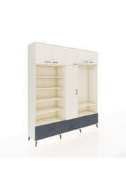 Hyperion Dolap 18 Raflı 4 Çekmeceli Tek Askılı 220x44x243 - S553M050V05B