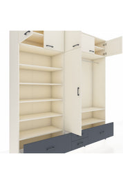 Hyperion Dolap 18 Raflı 4 Çekmeceli Tek Askılı 220x44x243 - S553M050V05B