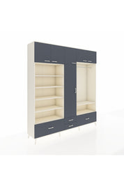 Hyperion Dolap 18 Raflı 4 Çekmeceli Tek Askılı 220x44x243 - S553M050V08B