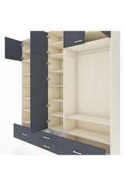 Hyperion Dolap 18 Raflı 4 Çekmeceli Tek Askılı 220x44x243 - S553M050V08B