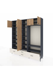 Hyperion Dolap 18 Raflı 4 Çekmeceli Tek Askılı 220x44x243 - S553M050V10B