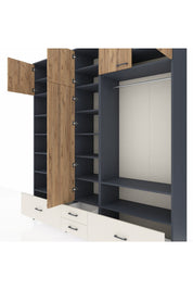 Hyperion Dolap 18 Raflı 4 Çekmeceli Tek Askılı 220x44x243 - S553M050V10B