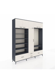Hyperion Dolap 18 Raflı 4 Çekmeceli Tek Askılı 220x44x243 - S553M050V13B