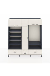 Hyperion Dolap 18 Raflı 4 Çekmeceli Tek Askılı 220x44x243 - S553M050V13B