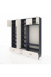 Hyperion Dolap 18 Raflı 4 Çekmeceli Tek Askılı 220x44x243 - S553M050V13B