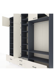 Hyperion Dolap 18 Raflı 4 Çekmeceli Tek Askılı 220x44x243 - S553M050V13B