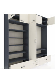 Hyperion Dolap 18 Raflı 4 Çekmeceli Tek Askılı 220x44x243 - S553M050V13B
