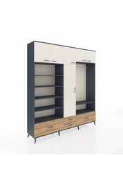 Hyperion Dolap 18 Raflı 4 Çekmeceli Tek Askılı 220x44x243 - S553M050V15B