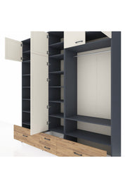 Hyperion Dolap 18 Raflı 4 Çekmeceli Tek Askılı 220x44x243 - S553M050V15B