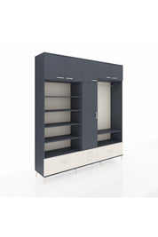 Hyperion Dolap 18 Raflı 4 Çekmeceli Tek Askılı 220x44x243 - S553M050V16B