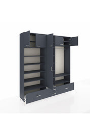 Hyperion Dolap 18 Raflı 4 Çekmeceli Tek Askılı 220x44x243 - S553M050V17B