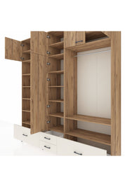 Hyperion Dolap 18 Raflı 4 Çekmeceli Tek Askılı 220x44x243 - S553M050V19B