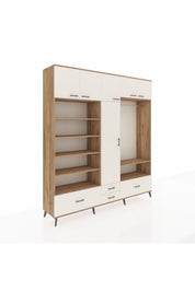 Hyperion Dolap 18 Raflı 4 Çekmeceli Tek Askılı 220x44x243 - S553M050V22B