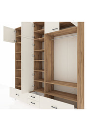 Hyperion Dolap 18 Raflı 4 Çekmeceli Tek Askılı 220x44x243 - S553M050V22B