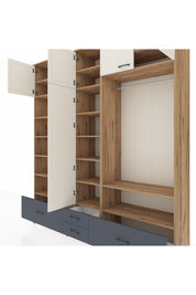 Hyperion Dolap 18 Raflı 4 Çekmeceli Tek Askılı 220x44x243 - S553M050V23B
