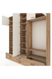 Hyperion Dolap 18 Raflı 4 Çekmeceli Tek Askılı 220x44x243 - S553M050V24B