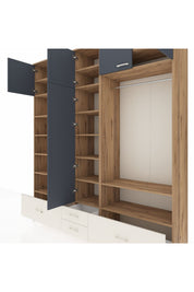 Hyperion Dolap 18 Raflı 4 Çekmeceli Tek Askılı 220x44x243 - S553M050V25B