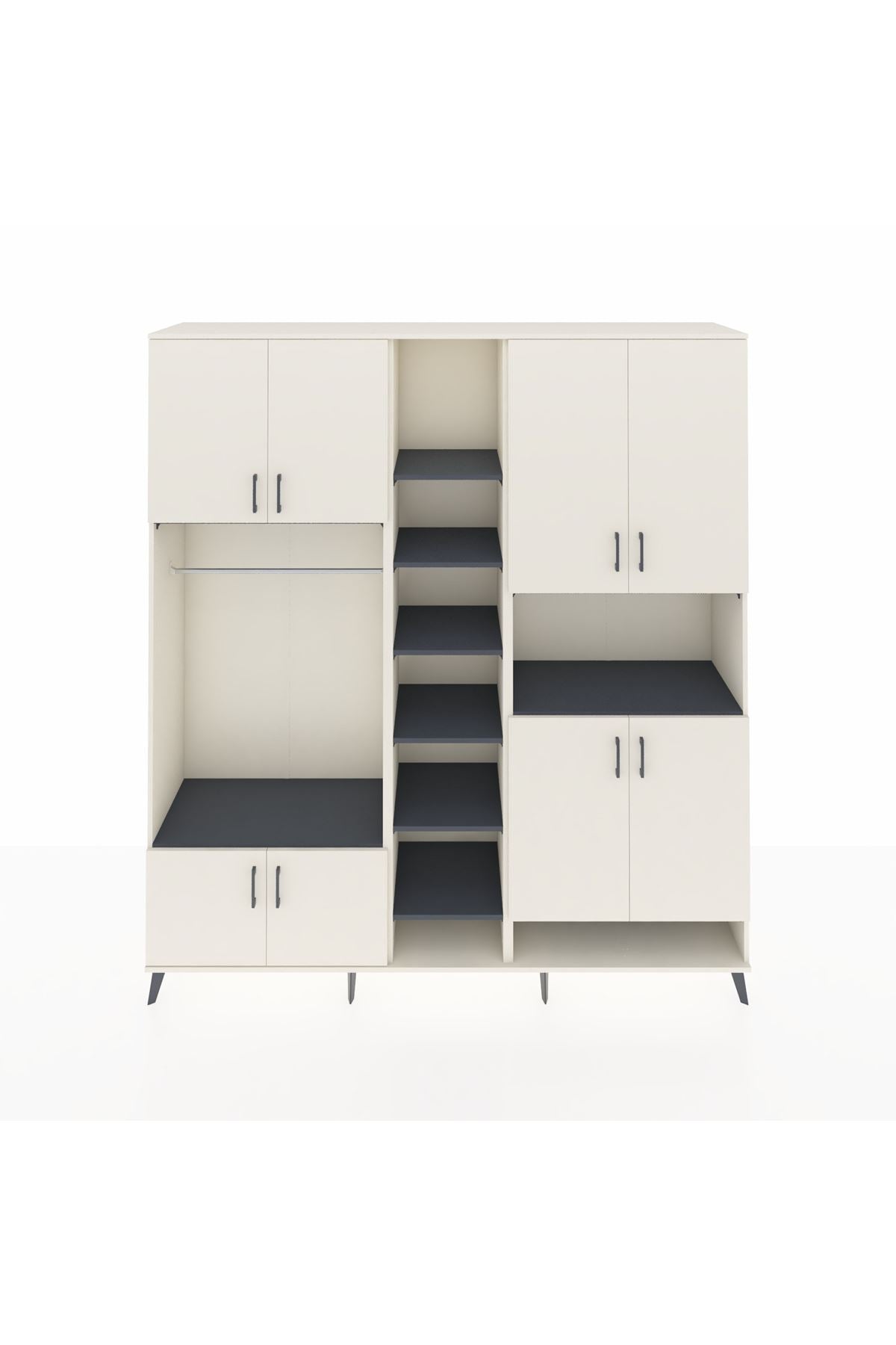 Hyperion Dolap 18 Raflı 8 Kapaklı Tek Askılı 220x44x243 - S553M051V05B