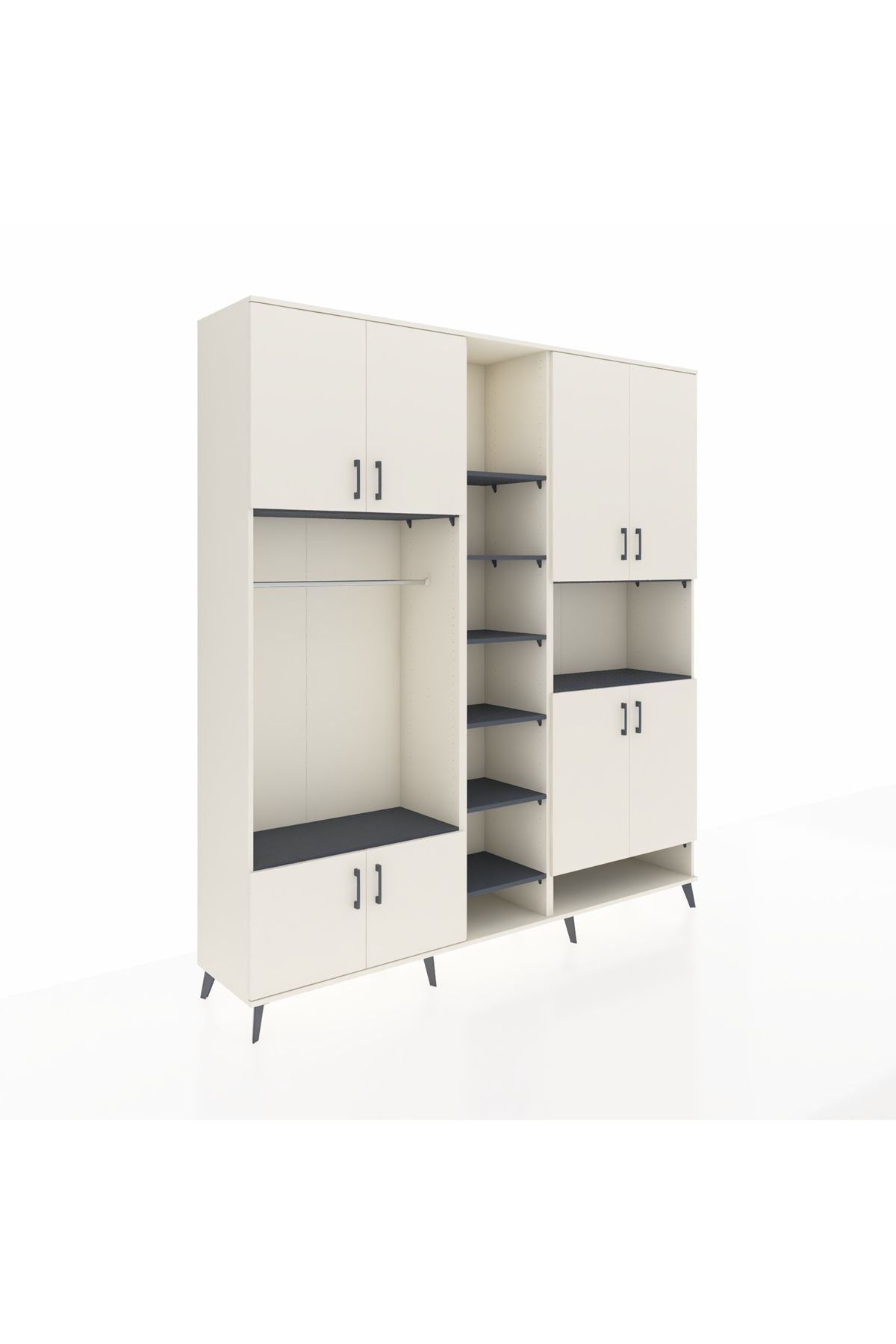 Hyperion Dolap 18 Raflı 8 Kapaklı Tek Askılı 220x44x243 - S553M051V05B