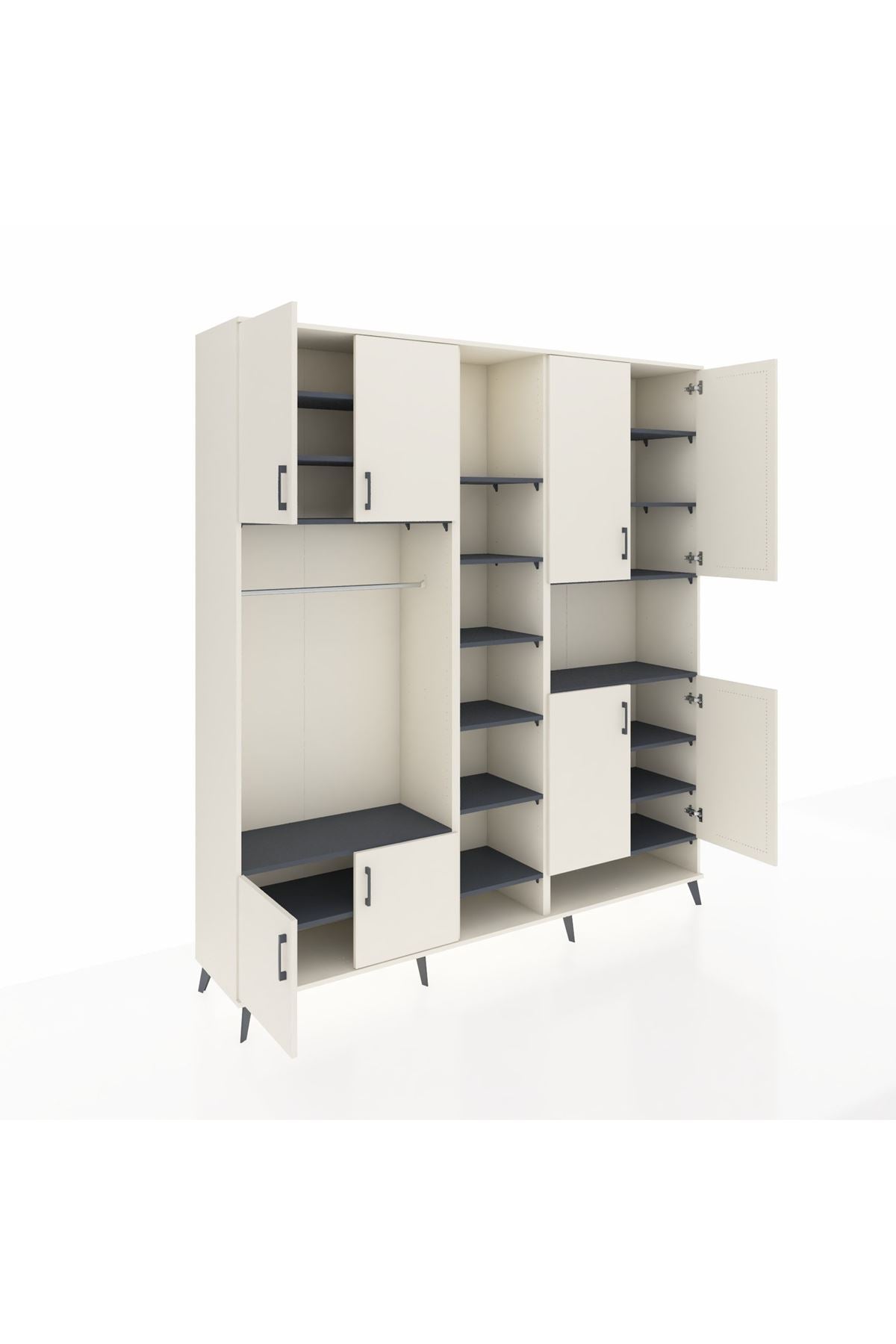 Hyperion Dolap 18 Raflı 8 Kapaklı Tek Askılı 220x44x243 - S553M051V05B
