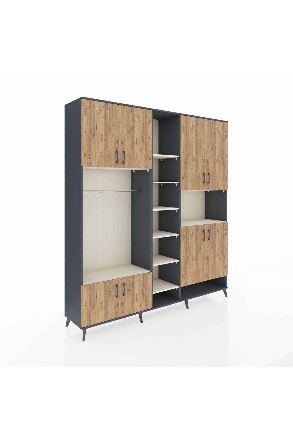 Hyperion Dolap 18 Raflı 8 Kapaklı Tek Askılı 220x44x243 - S553M051V10B