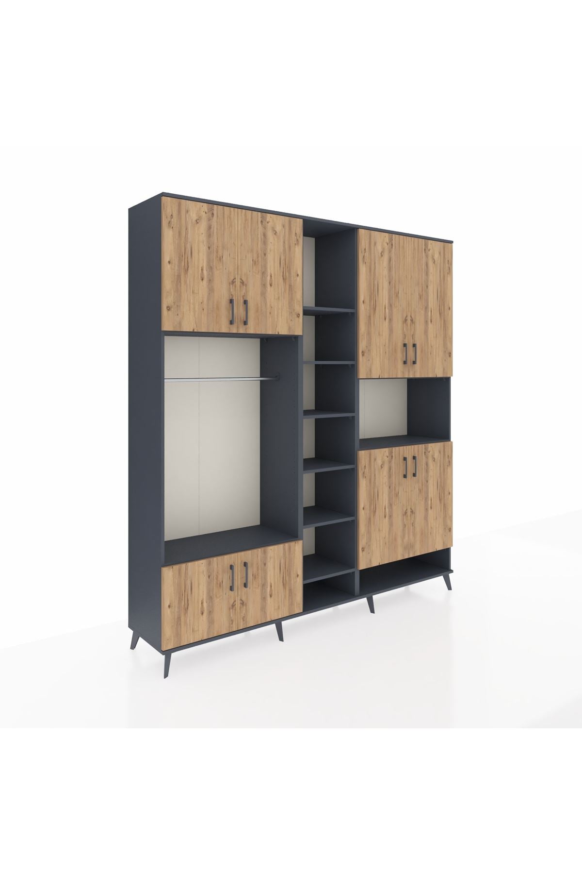 Hyperion Dolap 18 Raflı 8 Kapaklı Tek Askılı 220x44x243 - S553M051V11B