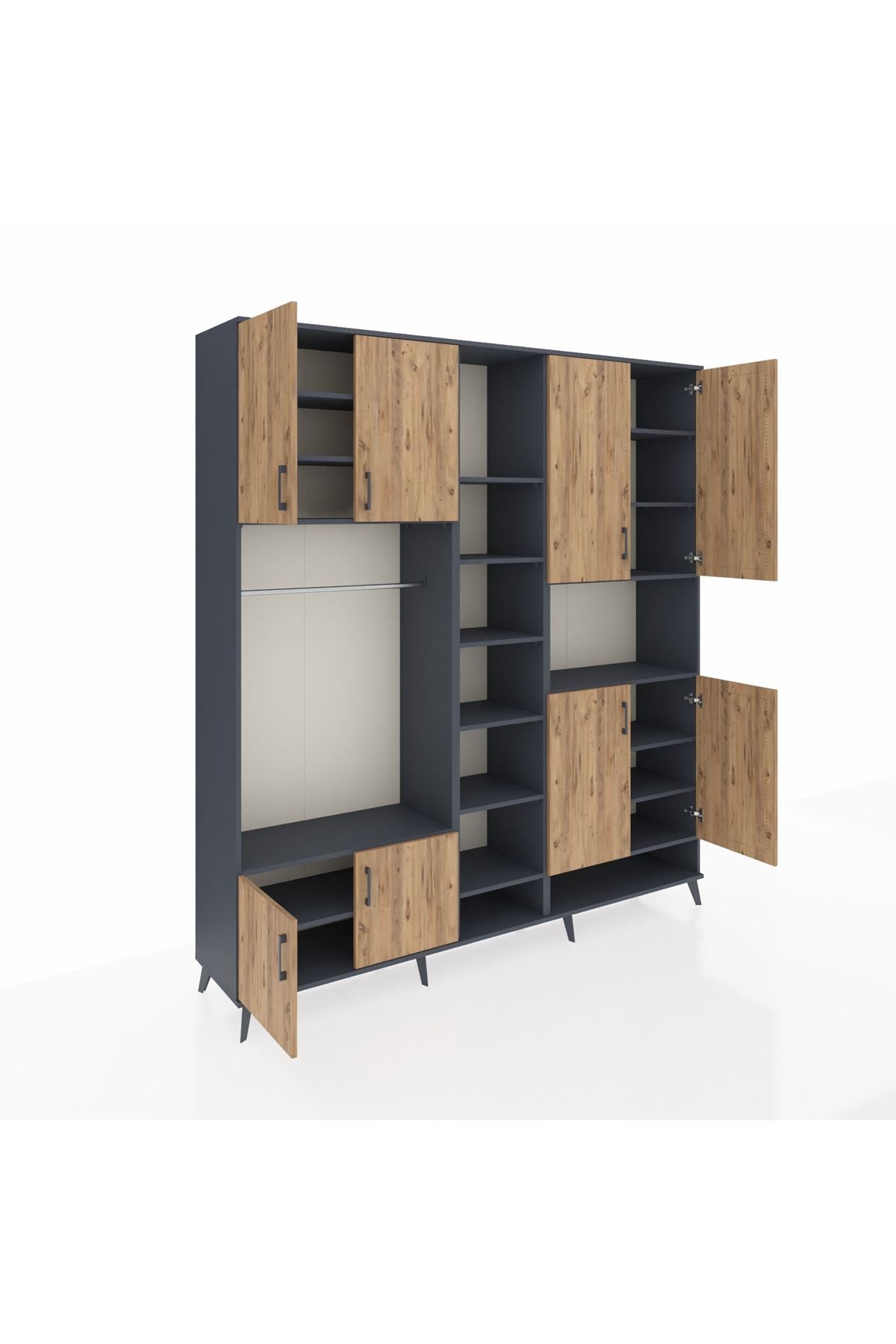 Hyperion Dolap 18 Raflı 8 Kapaklı Tek Askılı 220x44x243 - S553M051V11B