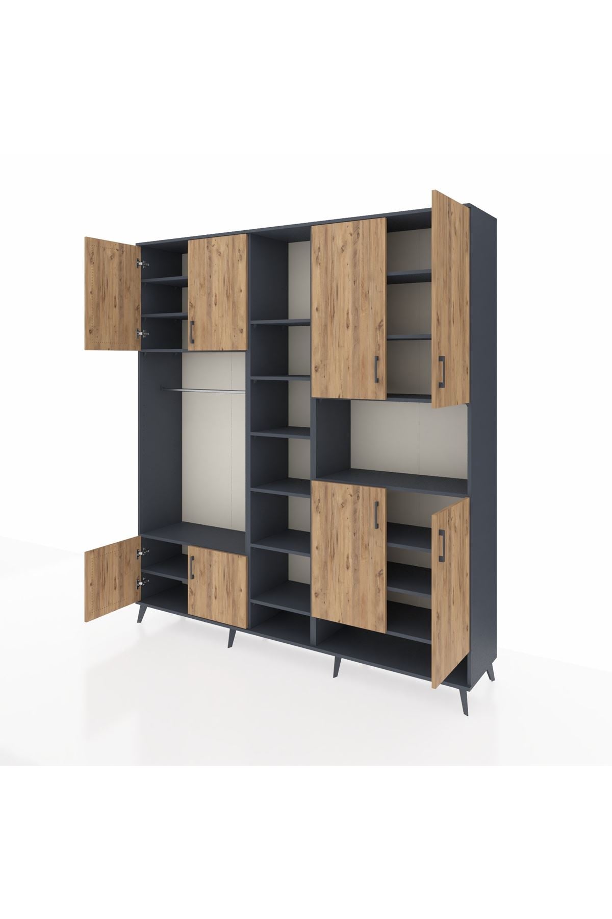 Hyperion Dolap 18 Raflı 8 Kapaklı Tek Askılı 220x44x243 - S553M051V11B