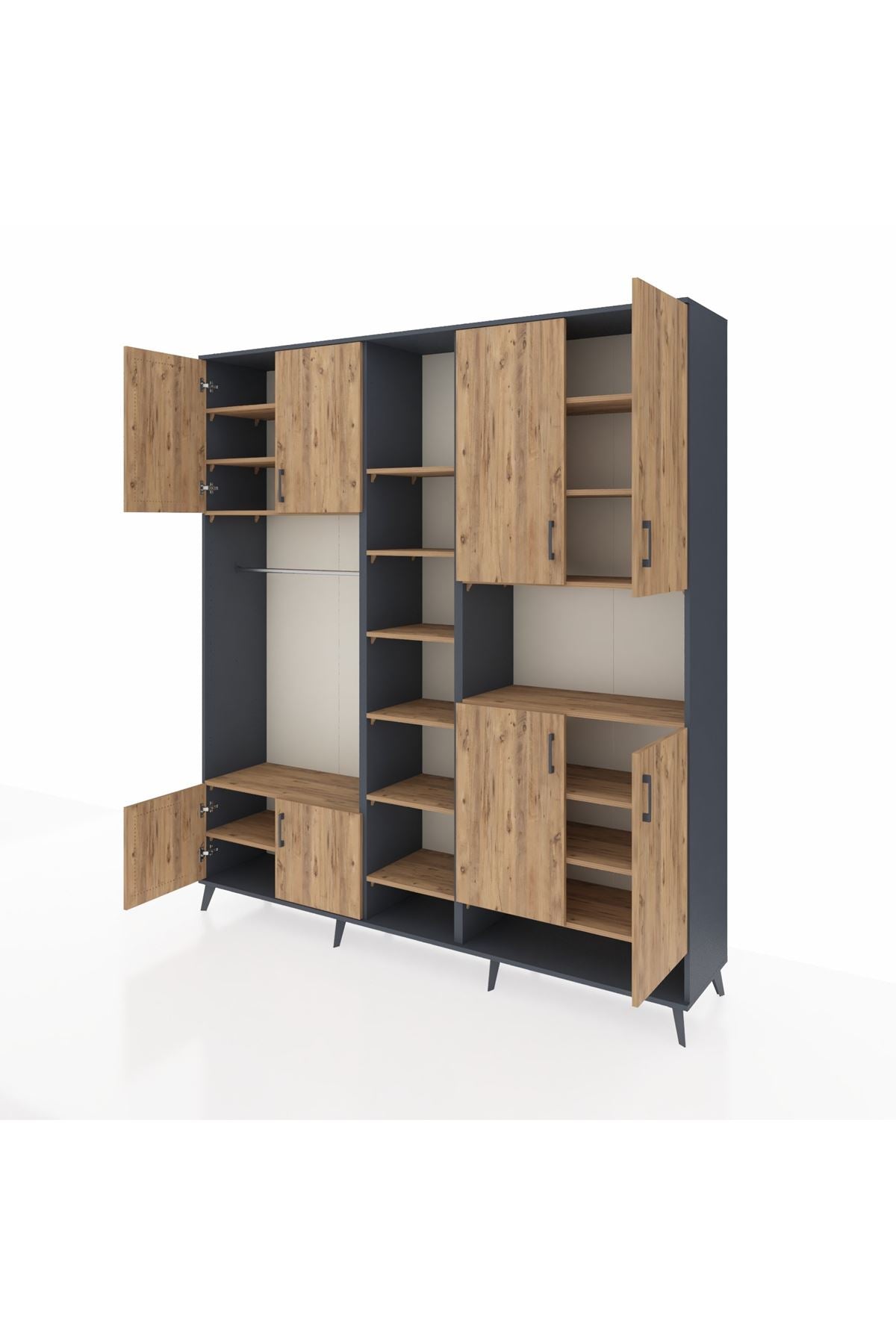 Hyperion Dolap 18 Raflı 8 Kapaklı Tek Askılı 220x44x243 - S553M051V12B
