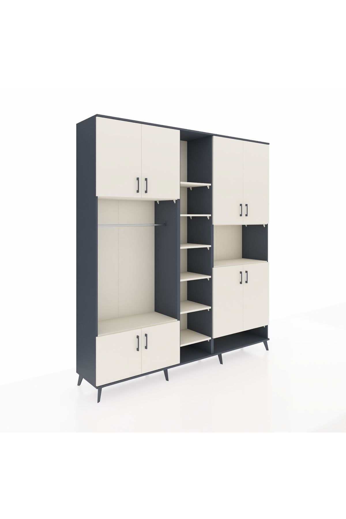 Hyperion Dolap 18 Raflı 8 Kapaklı Tek Askılı 220x44x243 - S553M051V13B