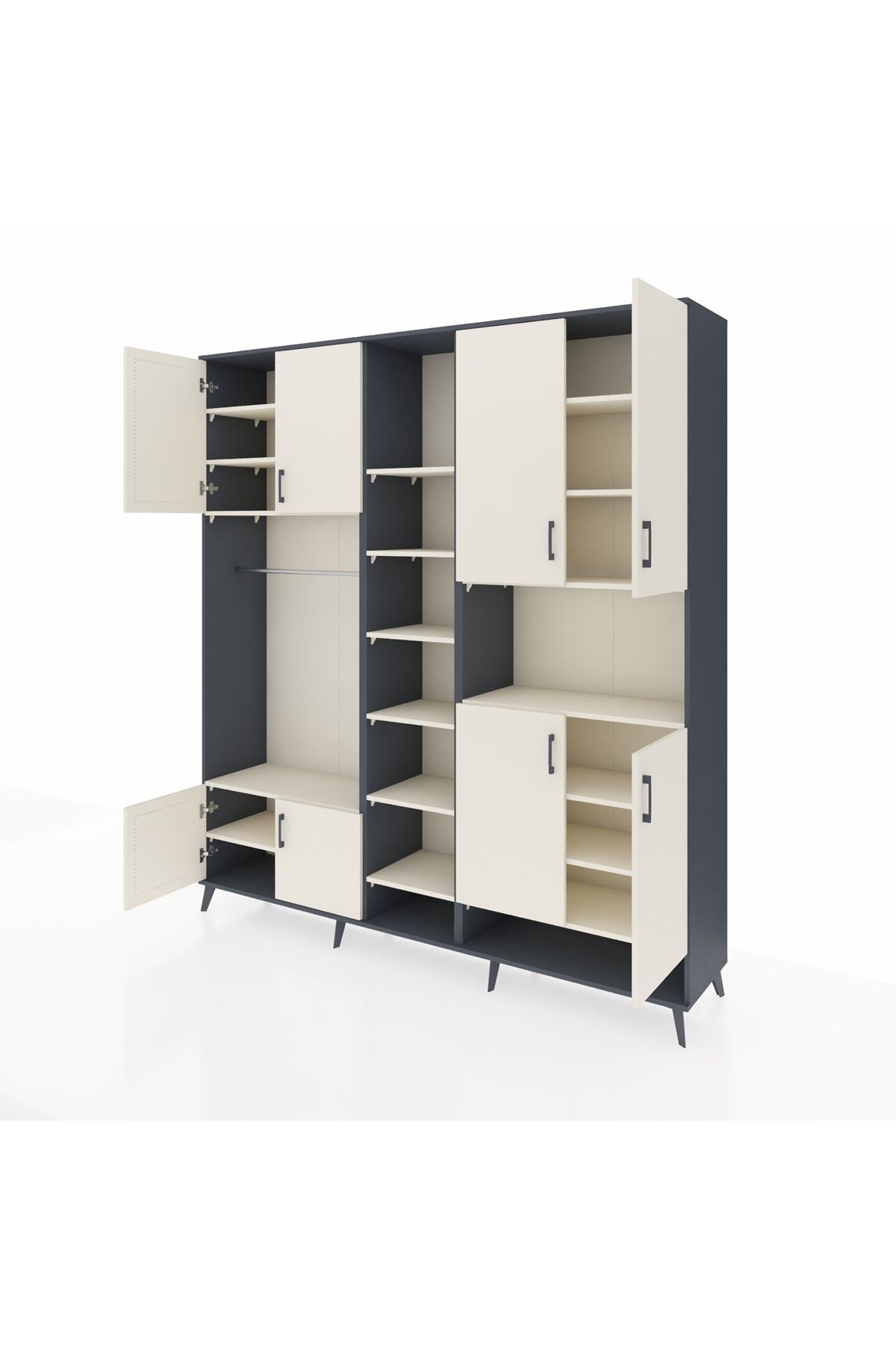 Hyperion Dolap 18 Raflı 8 Kapaklı Tek Askılı 220x44x243 - S553M051V13B