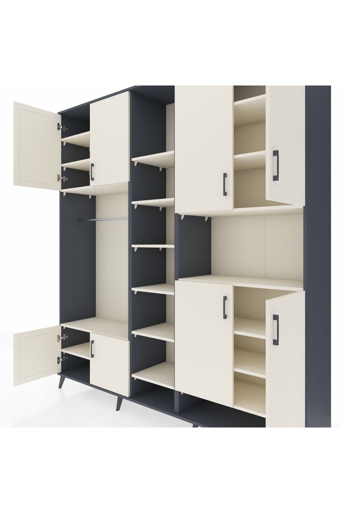 Hyperion Dolap 18 Raflı 8 Kapaklı Tek Askılı 220x44x243 - S553M051V13B