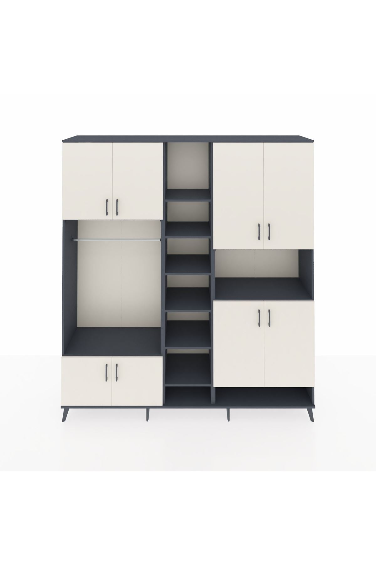 Hyperion Dolap 18 Raflı 8 Kapaklı Tek Askılı 220x44x243 - S553M051V14B