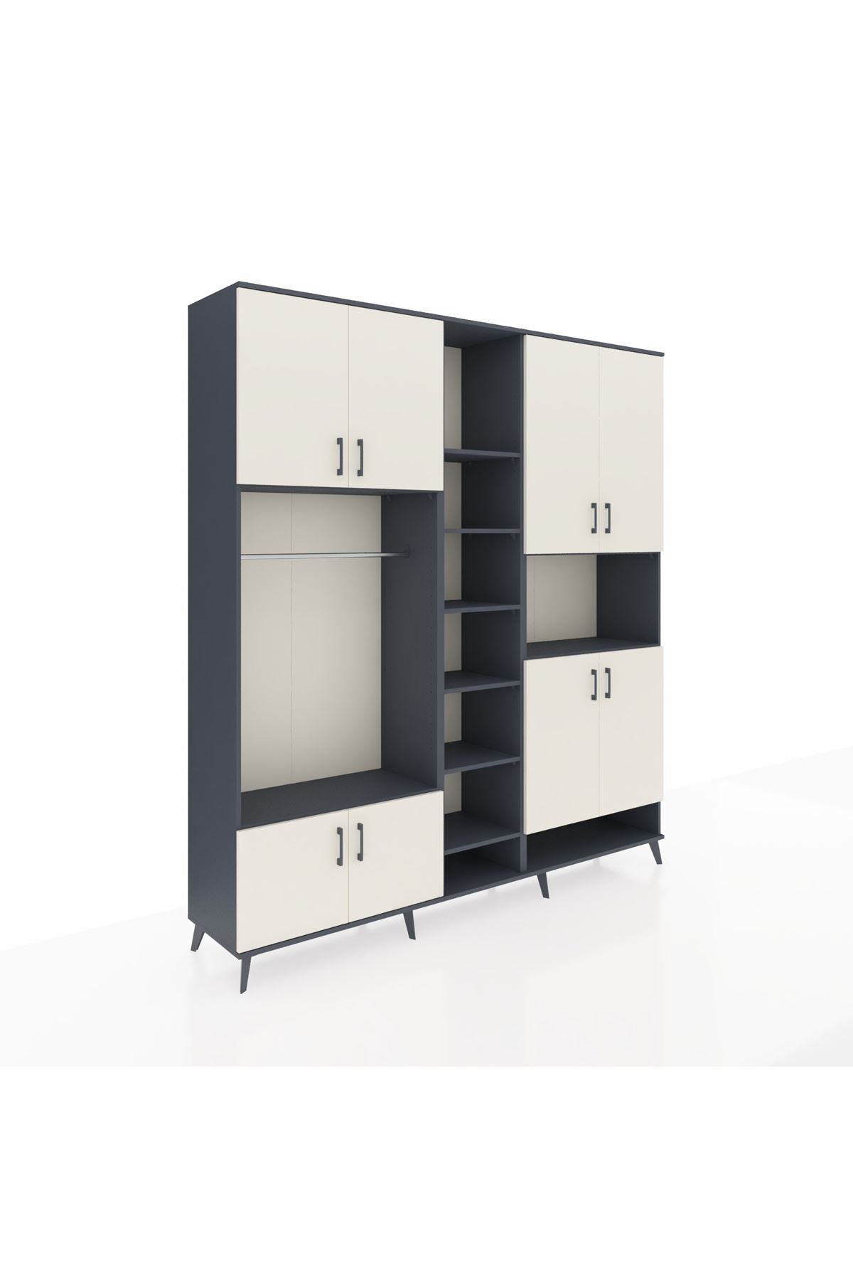 Hyperion Dolap 18 Raflı 8 Kapaklı Tek Askılı 220x44x243 - S553M051V14B