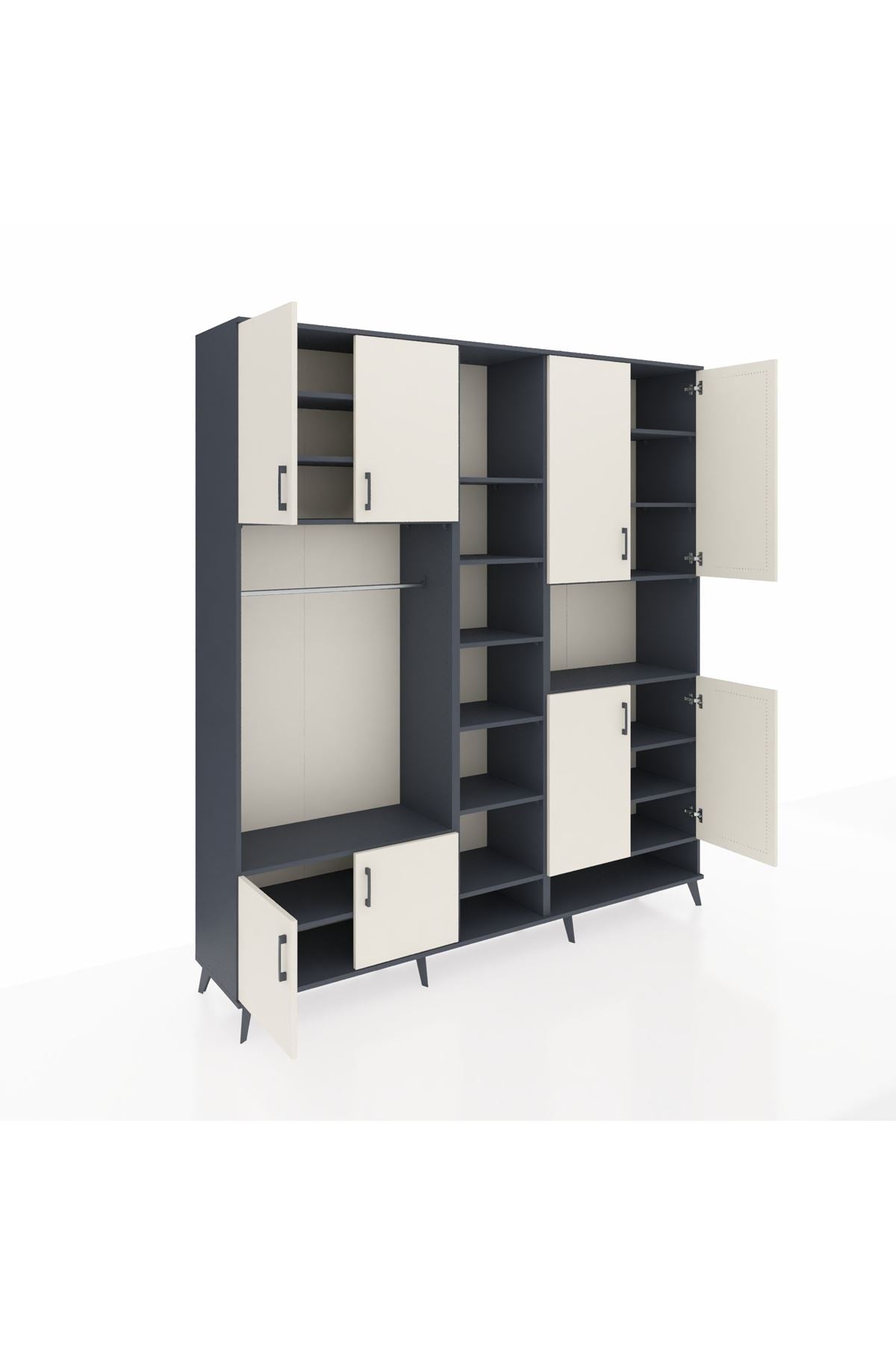Hyperion Dolap 18 Raflı 8 Kapaklı Tek Askılı 220x44x243 - S553M051V14B