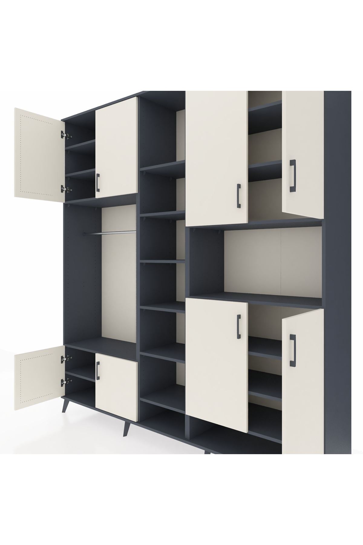 Hyperion Dolap 18 Raflı 8 Kapaklı Tek Askılı 220x44x243 - S553M051V14B
