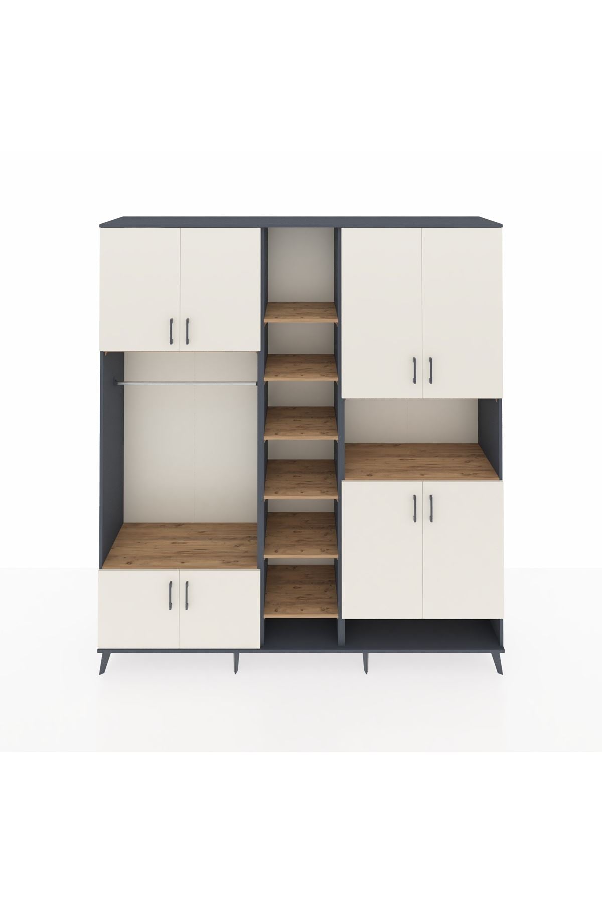 Hyperion Dolap 18 Raflı 8 Kapaklı Tek Askılı 220x44x243 - S553M051V15B