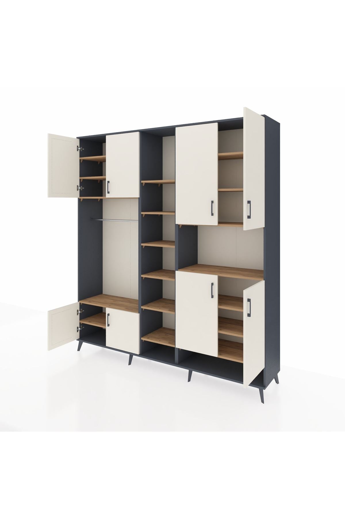 Hyperion Dolap 18 Raflı 8 Kapaklı Tek Askılı 220x44x243 - S553M051V15B