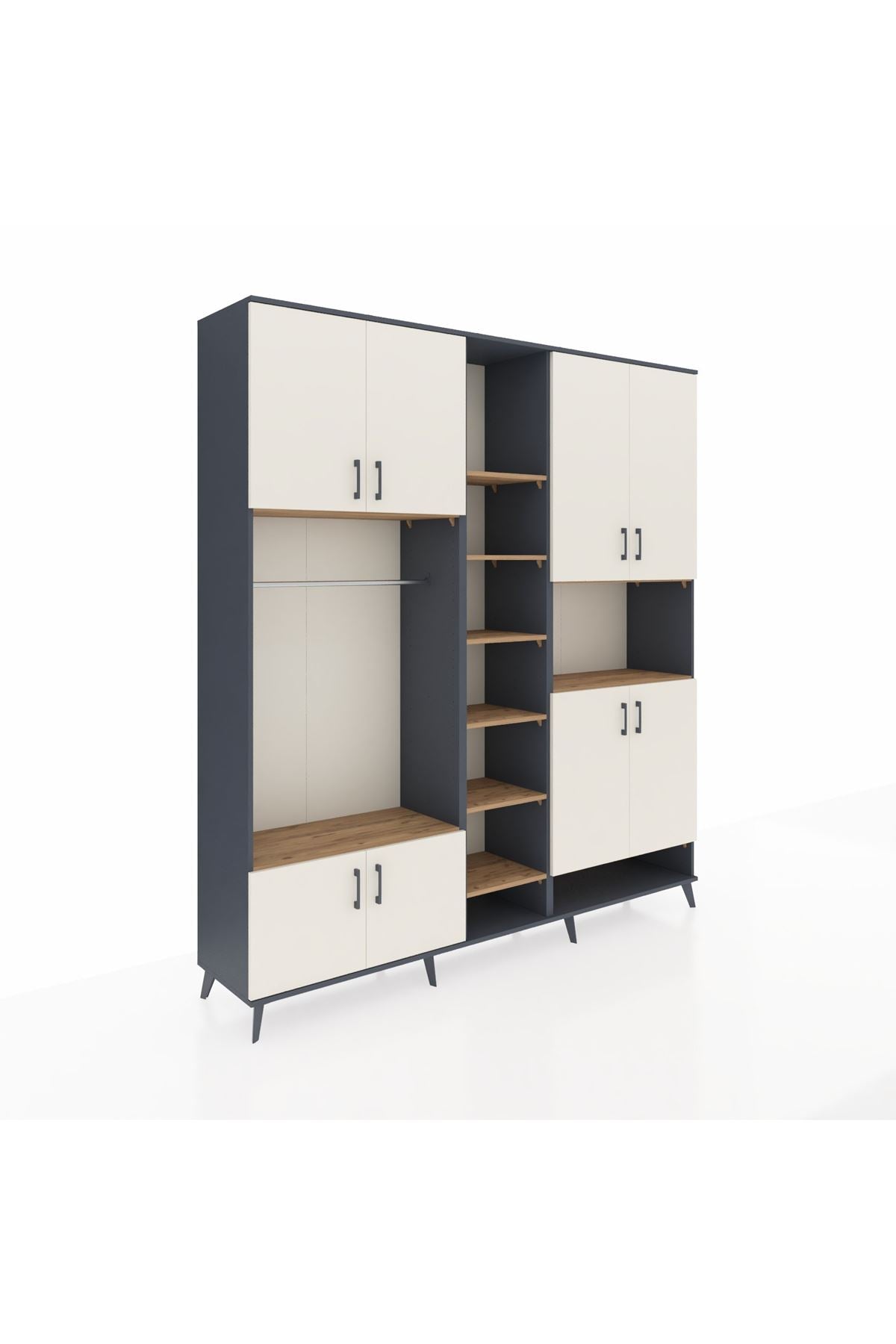Hyperion Dolap 18 Raflı 8 Kapaklı Tek Askılı 220x44x243 - S553M051V15B