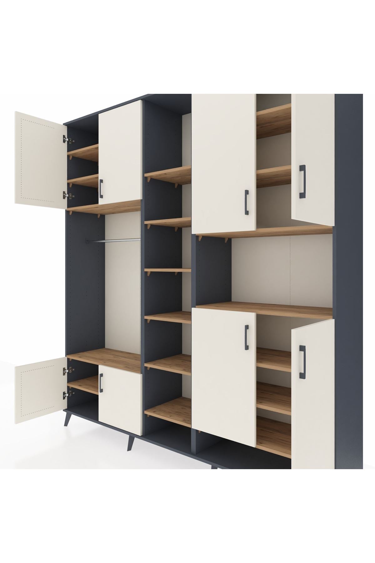 Hyperion Dolap 18 Raflı 8 Kapaklı Tek Askılı 220x44x243 - S553M051V15B