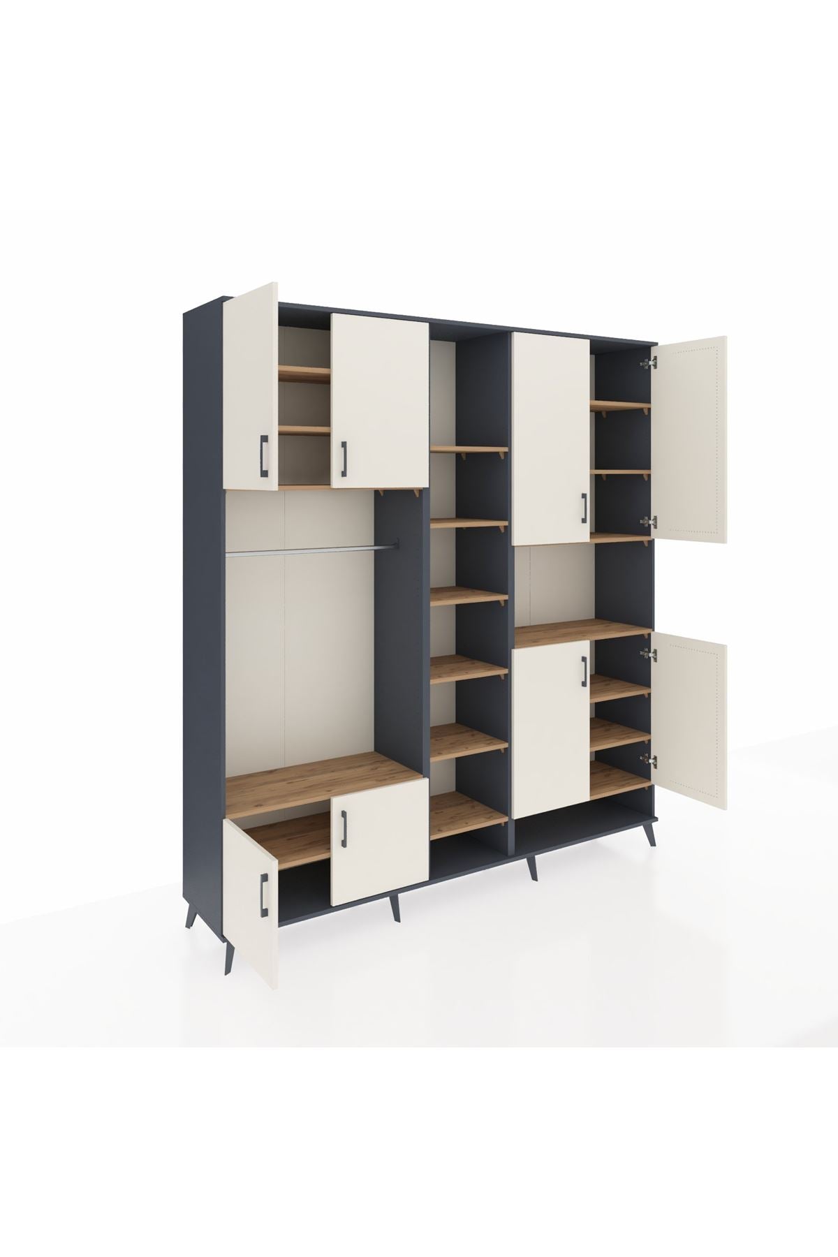 Hyperion Dolap 18 Raflı 8 Kapaklı Tek Askılı 220x44x243 - S553M051V15B