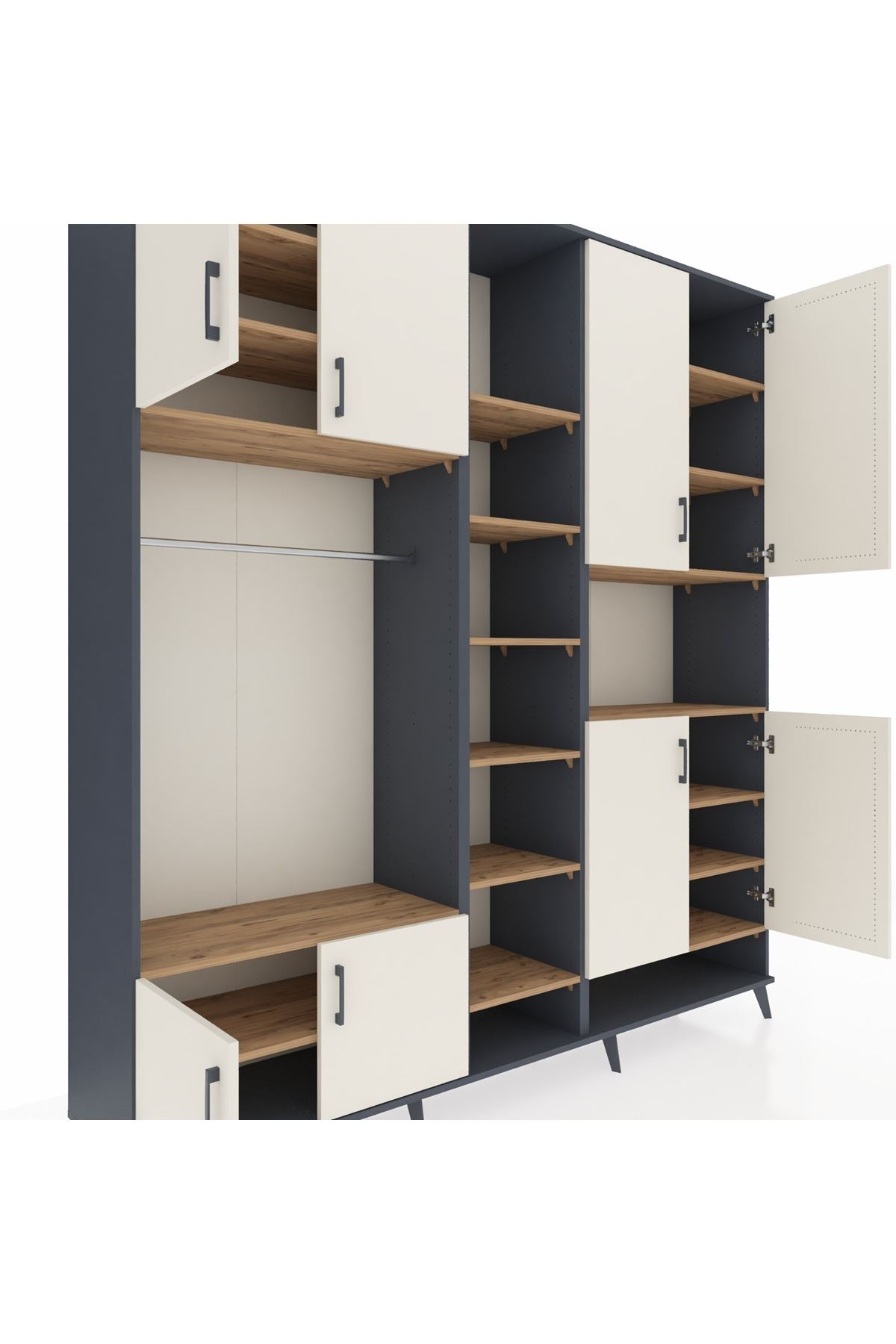 Hyperion Dolap 18 Raflı 8 Kapaklı Tek Askılı 220x44x243 - S553M051V15B