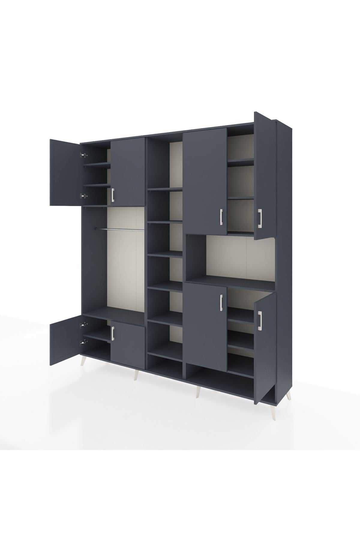 Hyperion Dolap 18 Raflı 8 Kapaklı Tek Askılı 220x44x243 - S553M051V17B