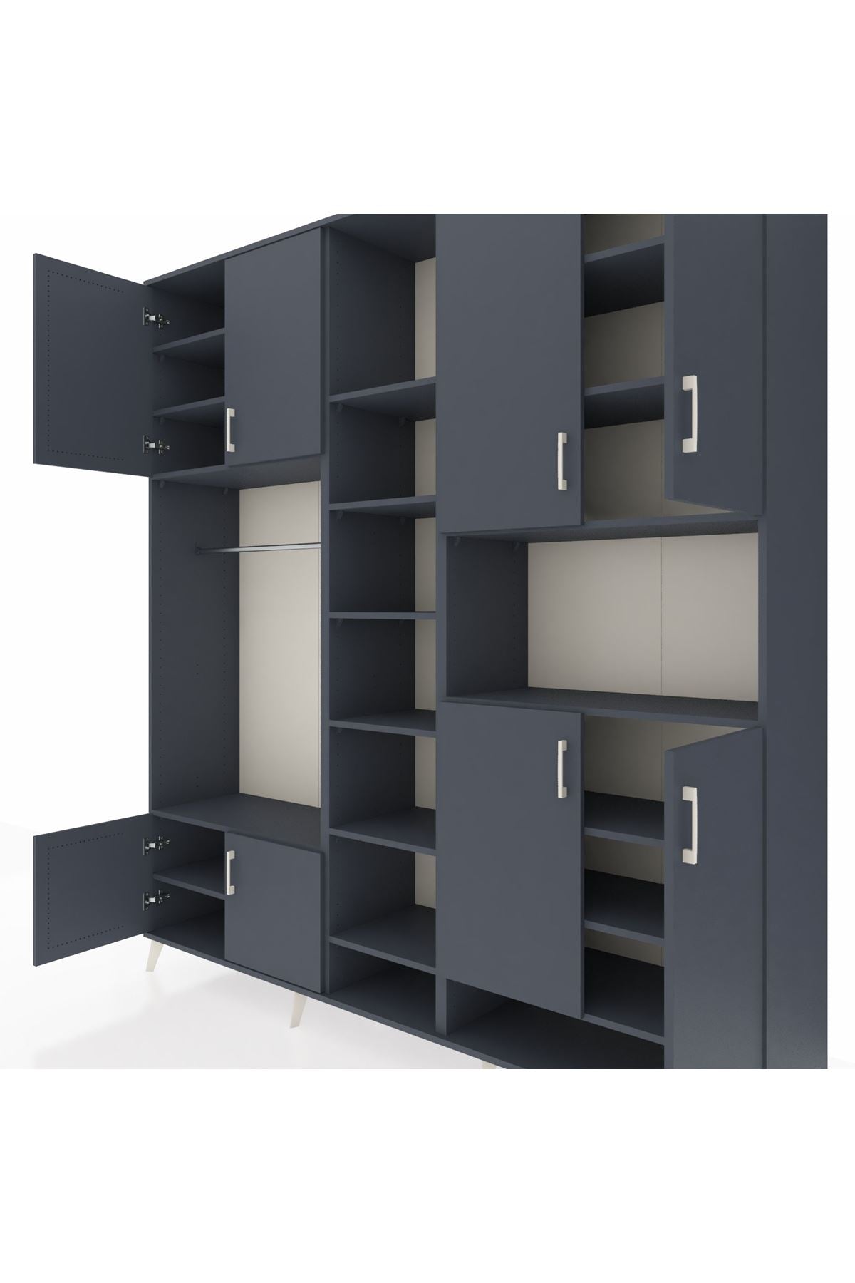 Hyperion Dolap 18 Raflı 8 Kapaklı Tek Askılı 220x44x243 - S553M051V17B