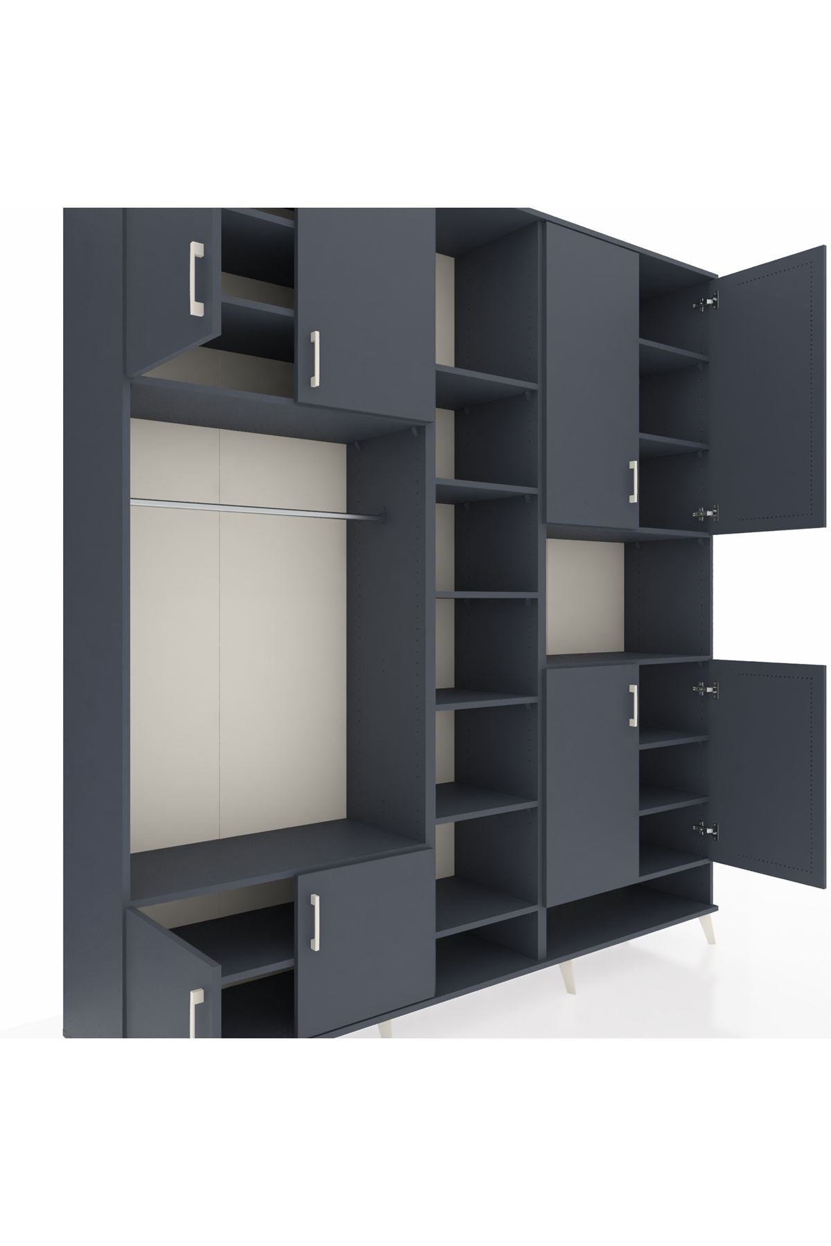 Hyperion Dolap 18 Raflı 8 Kapaklı Tek Askılı 220x44x243 - S553M051V17B