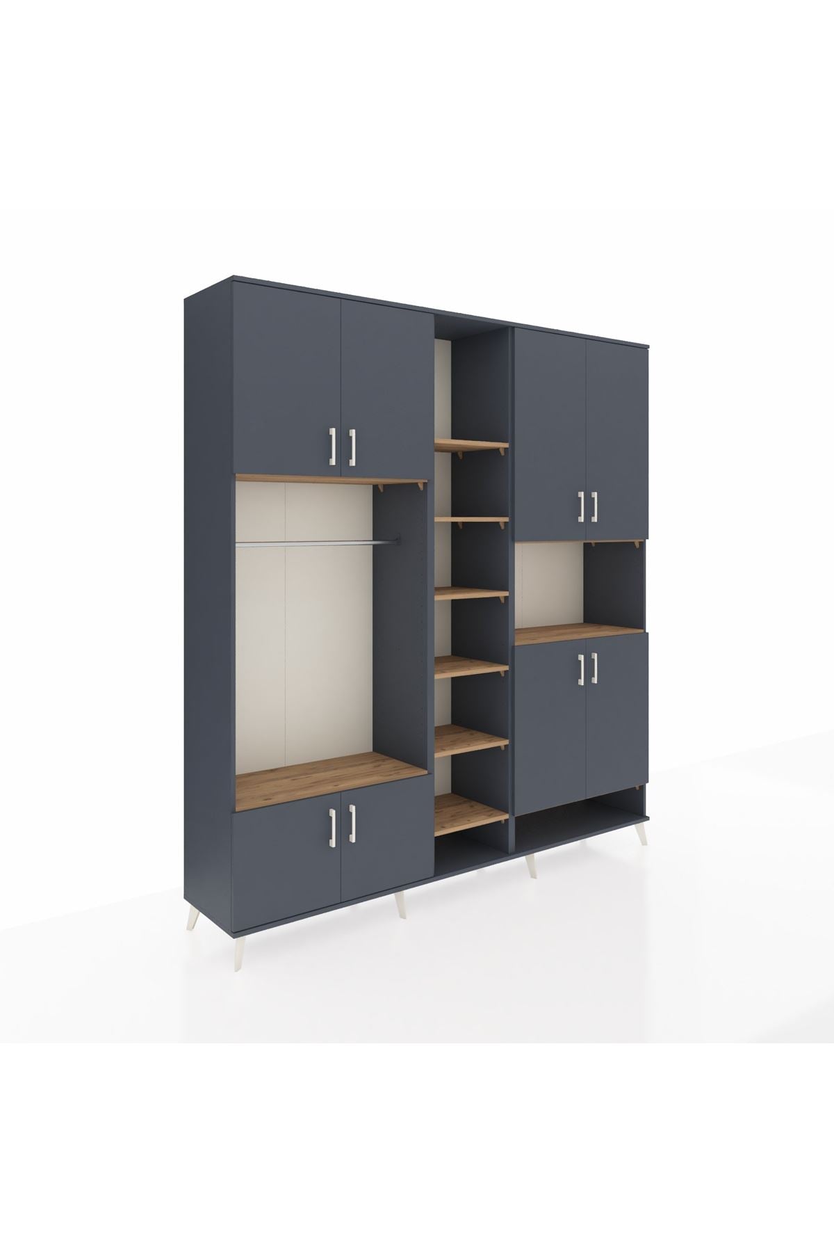 Hyperion Dolap 18 Raflı 8 Kapaklı Tek Askılı 220x44x243 - S553M051V18B